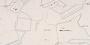 Crystal grains  Cross section of the material after heat treatment